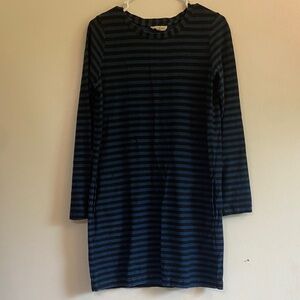 Jane and Delancey Blue and black striped dress with pockets!